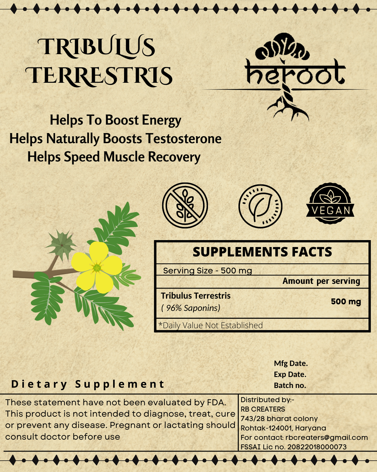 Tribulus Terrestris Extract Powder - Natural Testosterone Booster